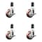 Service Caster 3 Inch 316SS Maroon Poly Swivel 1-5/8 Inch Expanding Stem Caster Set Brake SCC SCC-SS316EX20S314-PPUB-MRN-TLB-158-4 - alternate 1